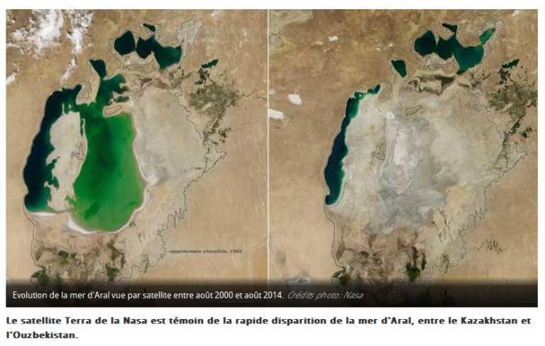 Mer d'aral  par  Nasa